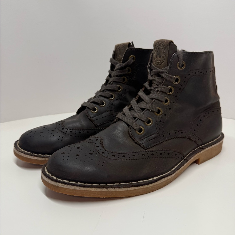 Aldo Dark Brown Leather Brogue Boots